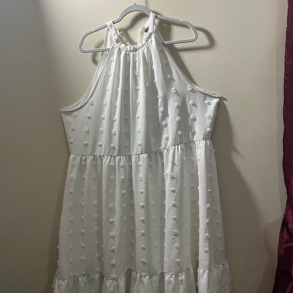 SHEIN Curve  size 3XL white dress! Short sleeve with zipper in the back. Plus